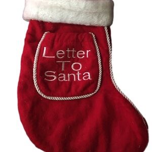 Red Christmas Stocking with White Trim
